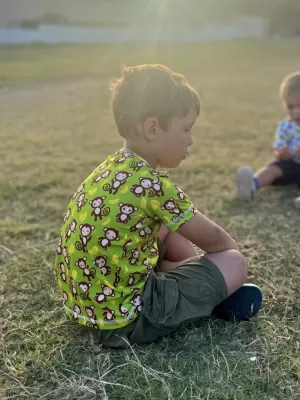 Detské tričko s krátkym rukávom WAMU MONKEY BUSINESS zelená