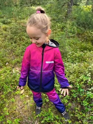 Detská softshellová bunda WAMU MOZAIKA fialová