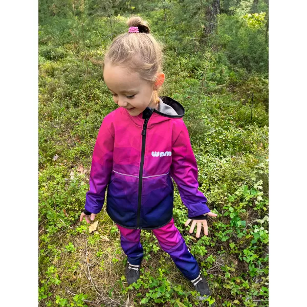  Detská softshellová bunda WAMU MOZAIKA fialová 