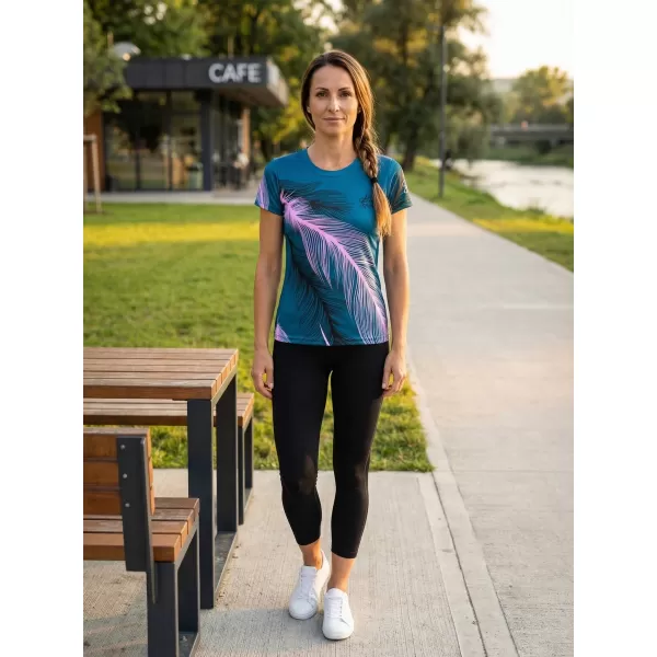  Dámske prémiové funkčné tričko ALTISPORT VOJ/ALW001TR01 BENZÍNOVÁ/SVETLORUŽOVÁ 