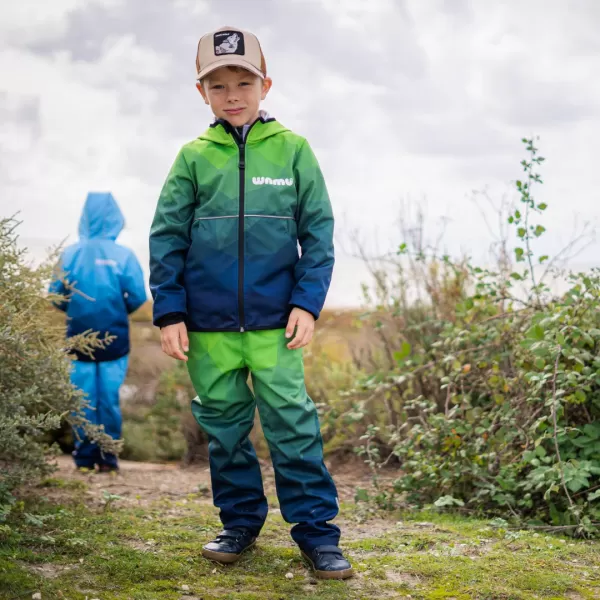  Detská softshellová bunda WAMU MOZAIKA zelená zelená 