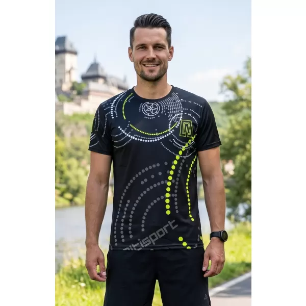  Pánske tričko premium ALTISPORT VOJ/ALM003TR01 ČIERNOŽLTÁ 
