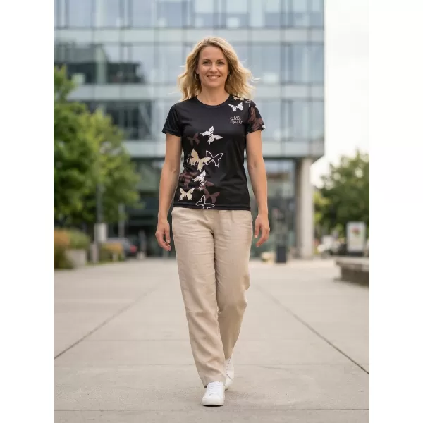  Dámske prémiové funkčné tričko ALTISPORT VOJ/ALW002TR01 ČIERNA HNEDÁ 
