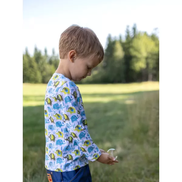  Detské tričko s dlhým rukávom WAMU ZLOŇATÁ BIELA/MODRÁ 
