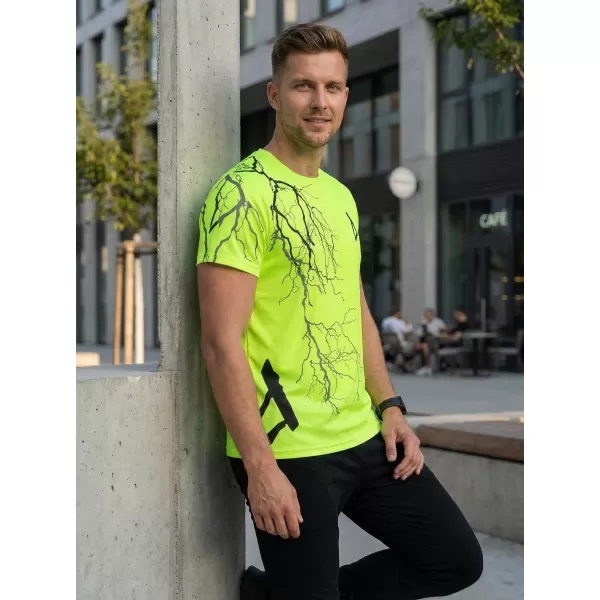  Pánske tričko premium ALTISPORT VOJ/ALM004TR01 NEONOVO žltá 
