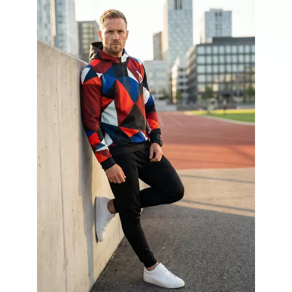  Pánska prémiová mikina ALTISPORT VOJ/ALM007MI01 NÁMORNÍCKA MODRÁ/ČERVENÁ 