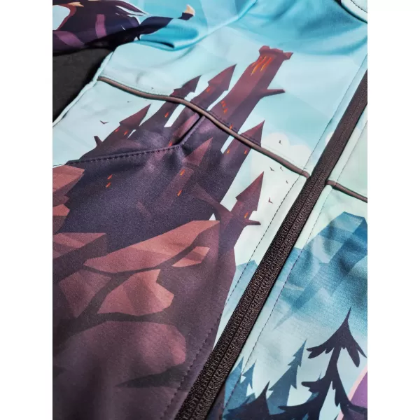  Detská softshellová bunda WAMU DRAGON FANTASY modrá 