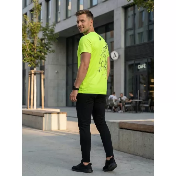  Pánske tričko premium ALTISPORT VOJ/ALM004TR01 NEONOVO žltá 