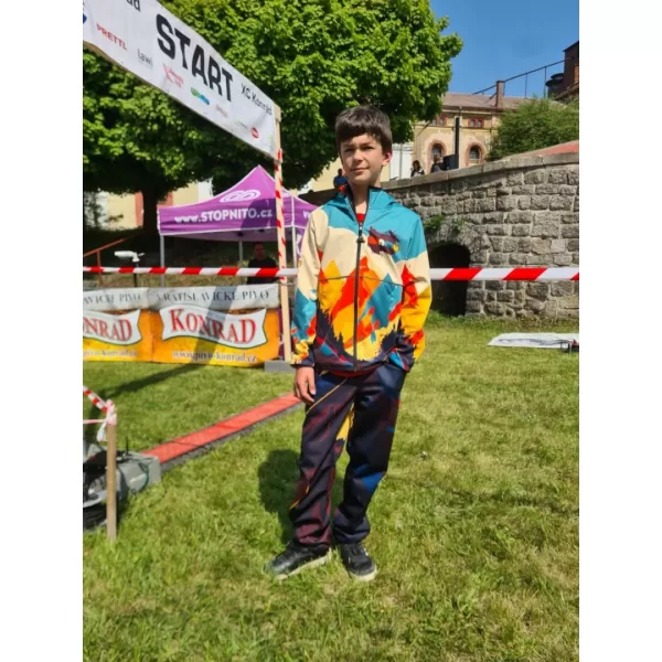  Detské softshellové nohavice WAMU MOUNTAIN BIKE TMAVÁ VIAC FAREBNÁ 