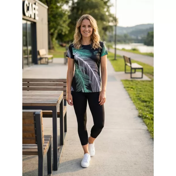 Dámske prémiové funkčné tričko ALTISPORT VOJ/ALW001TR01 ČIERNA/TYRKYSOVÁ 