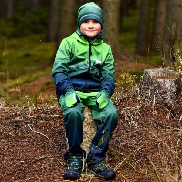  Detská softshellová bunda WAMU MOZAIKA zelená zelená 