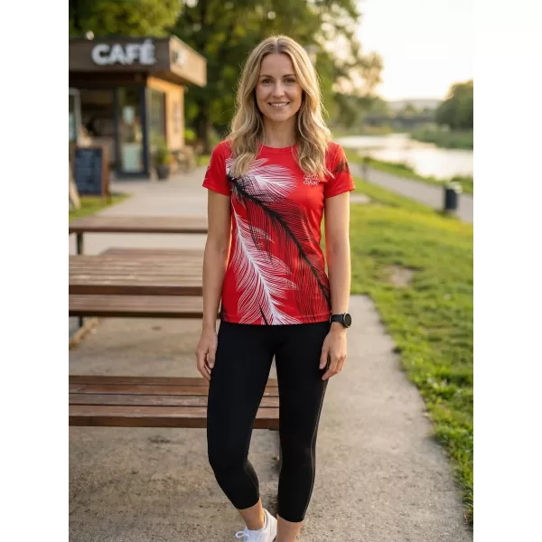  Dámske prémiové funkčné tričko ALTISPORT VOJ/ALW001TR01 ČERVENÁ 