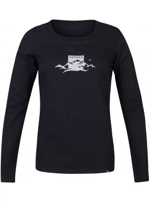 Dámske tričko s dlhým rukávom HANNAH ELARA ANTHRACITE (WHITE)