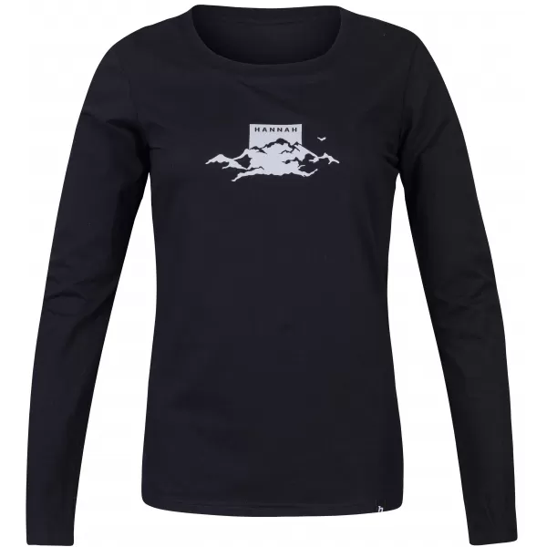  Dámske tričko s dlhým rukávom HANNAH ELARA ANTHRACITE (WHITE) 