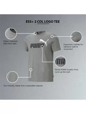 Pánske tričko PUMA ESS+ 2 COL LOGO TEE 586759-03 GRAY