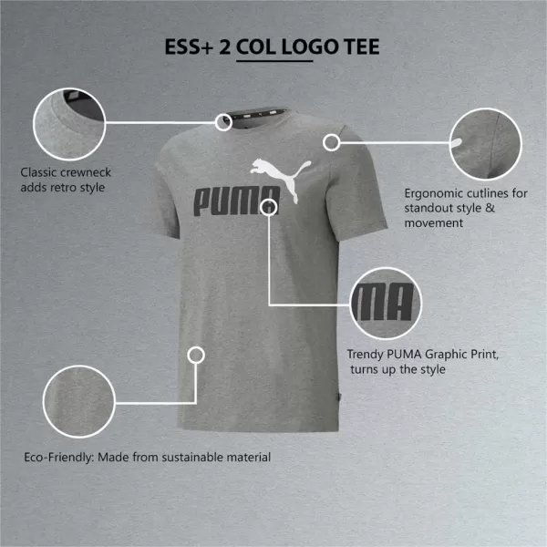  Pánske tričko PUMA ESS+ 2 COL LOGO TEE 586759-03 GRAY 