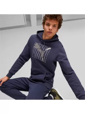 Pánska mikina PUMA ESS+ LOGO LAB HOLIDAY HOODIE FL 675924-06 BLUE