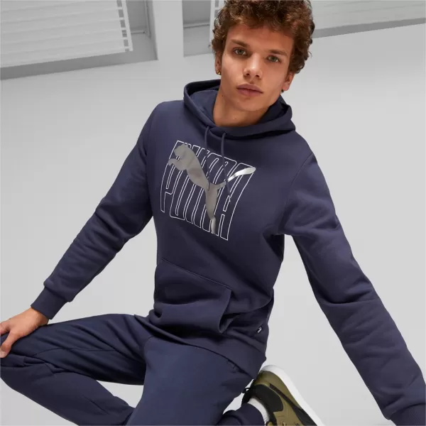  Pánska mikina PUMA ESS+ LOGO LAB HOLIDAY HOODIE FL 675924-06 BLUE 