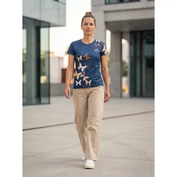  Dámske prémiové funkčné tričko ALTISPORT VOJ/ALW002TR01 NÁMORNÍCKA/HNEDÁ 