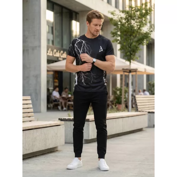  Pánske tričko premium ALTISPORT VOJ/ALM004TR01 ČIERNOBIELA 