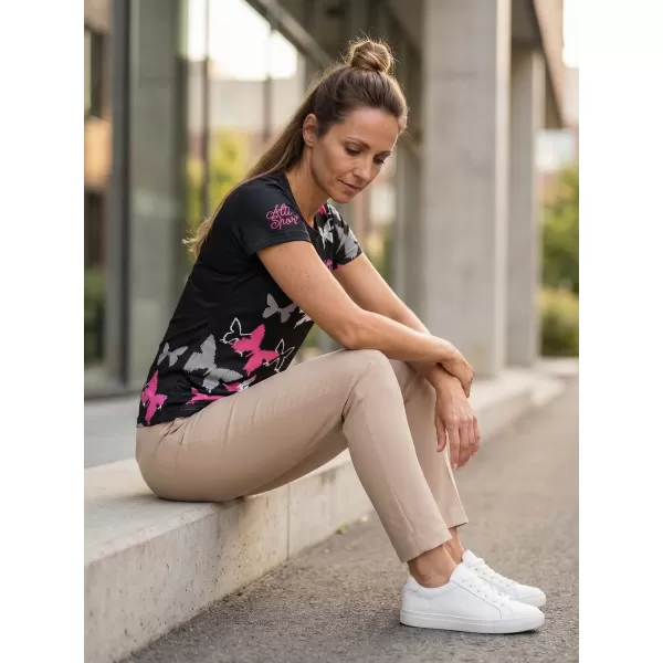  Dámske prémiové funkčné tričko ALTISPORT VOJ/ALW002TR01 ČIERNA RUŽOVÁ 