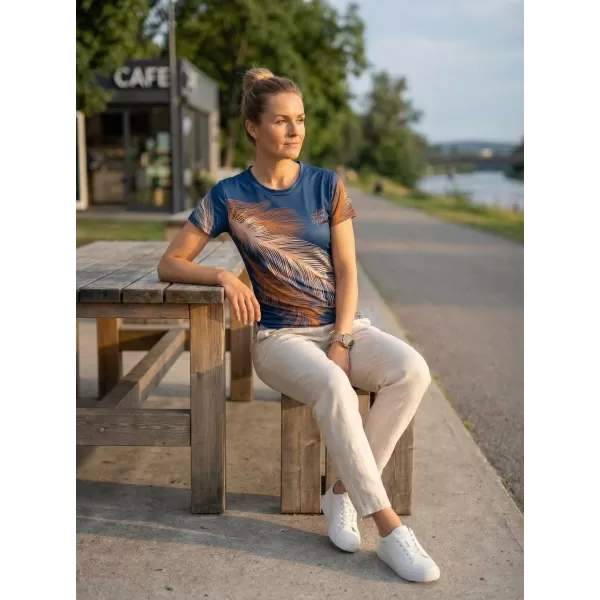  Dámske prémiové funkčné tričko ALTISPORT VOJ/ALW001TR01 NÁMORNÍCKA/HNEDÁ 