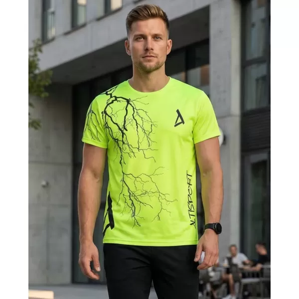  Pánske tričko premium ALTISPORT VOJ/ALM004TR01 NEONOVO žltá 