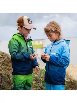 Detská softshellová bunda WAMU MOZAIKA modrá modrá