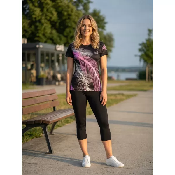  Dámske prémiové funkčné tričko ALTISPORT VOJ/ALW001TR01 ČIERNA/SVETLO RUŽOVÁ 