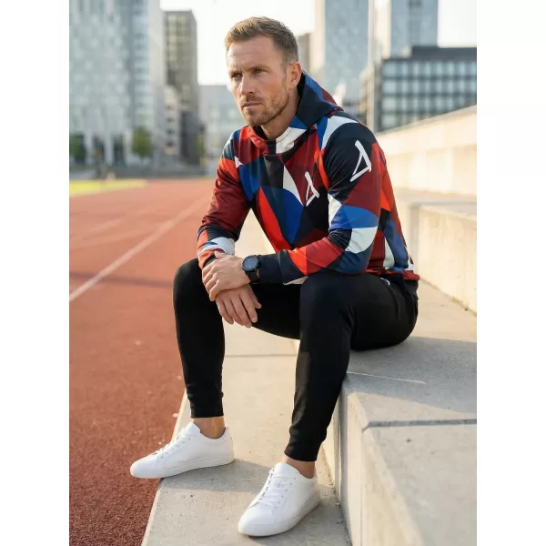  Pánska prémiová mikina ALTISPORT VOJ/ALM007MI01 NÁMORNÍCKA MODRÁ/ČERVENÁ 