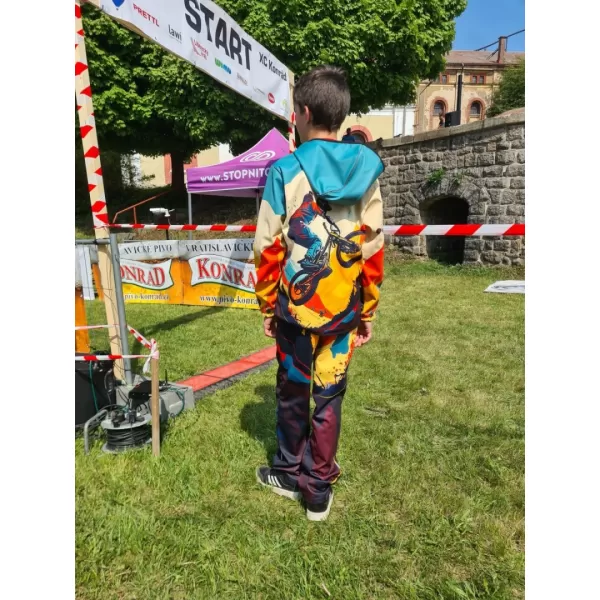  Detské softshellové nohavice WAMU MOUNTAIN BIKE TMAVÁ VIAC FAREBNÁ 