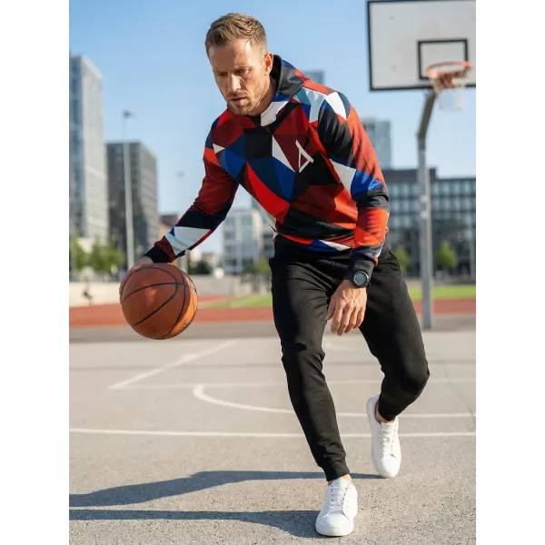  Pánska prémiová mikina ALTISPORT VOJ/ALM007MI01 NÁMORNÍCKA MODRÁ/ČERVENÁ 