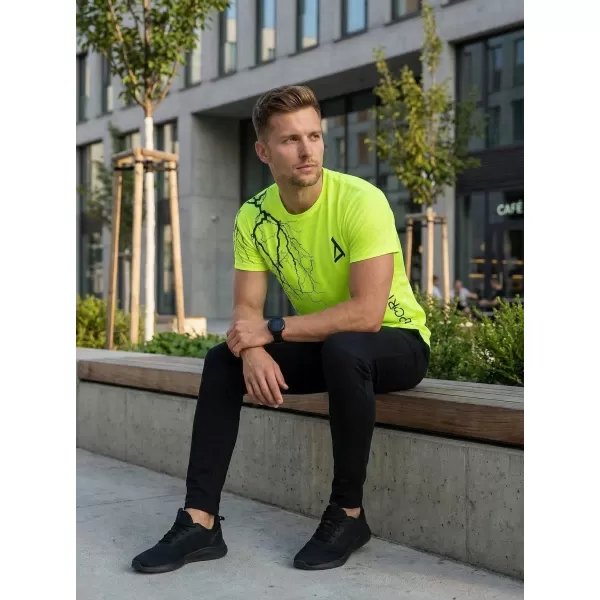  Pánske tričko premium ALTISPORT VOJ/ALM004TR01 NEONOVO žltá 