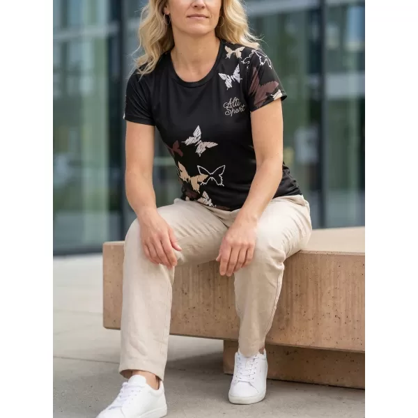  Dámske prémiové funkčné tričko ALTISPORT VOJ/ALW002TR01 ČIERNA HNEDÁ 
