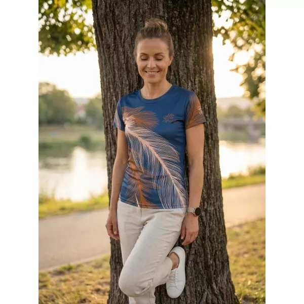  Dámske prémiové funkčné tričko ALTISPORT VOJ/ALW001TR01 NÁMORNÍCKA/HNEDÁ 