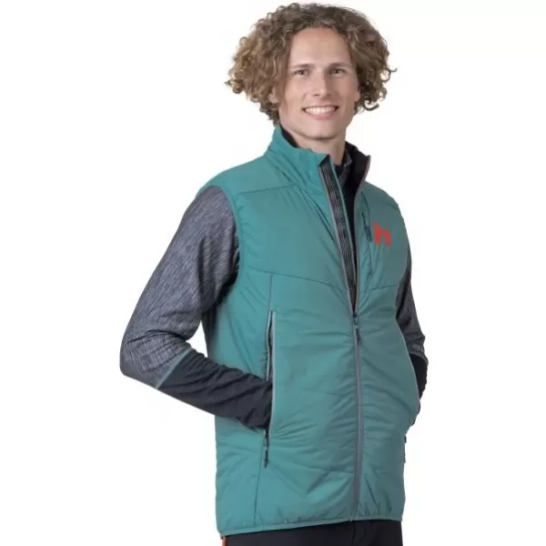  Pánska vesta HANNAH KECHU VEST OIL BLUE/BURNT OLIVE 