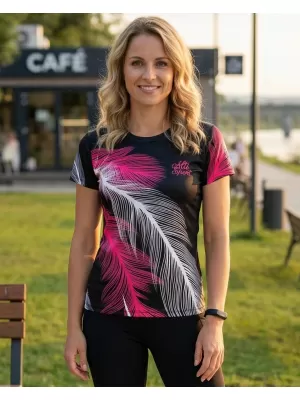 Dámske prémiové funkčné tričko ALTISPORT VOJ/ALW001TR01 ČIERNA RUŽOVÁ