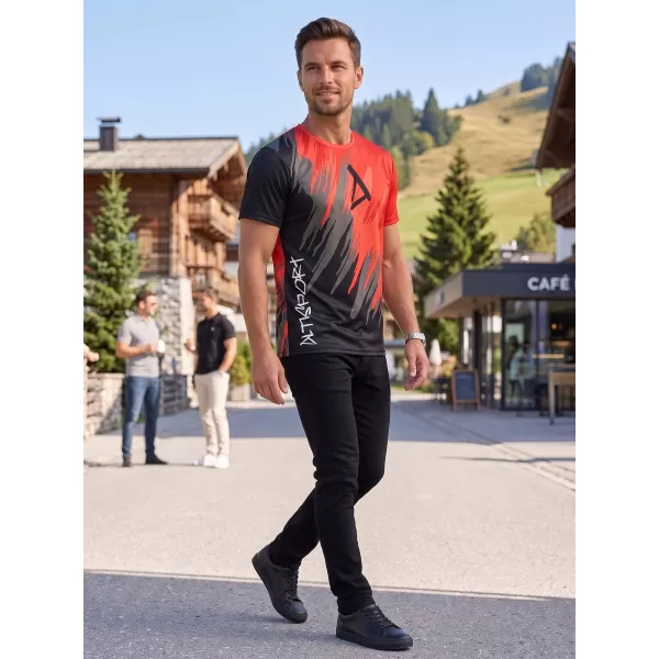  Pánske funkčné tričko premium ALTISPORT VOJ/ALM006TR01 ČIERNOČERVENÁ 