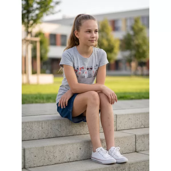  Dievčenské tričko SAM 73 AXILL KT 508 SVETLO šedá 