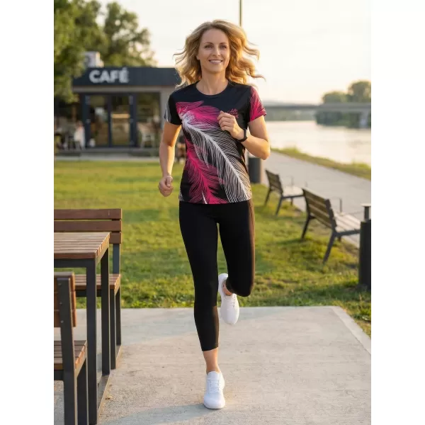  Dámske prémiové funkčné tričko ALTISPORT VOJ/ALW001TR01 ČIERNA RUŽOVÁ 