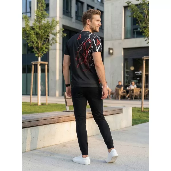  Pánske tričko premium ALTISPORT VOJ/ALM004TR01 ČIERNOČERVENÁ 