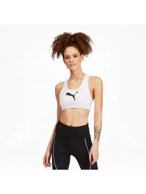 Dámska podprsenka PUMA MID IMPACT 4KEEPS GRAPHIC BRA PM 520306-52 WHITE