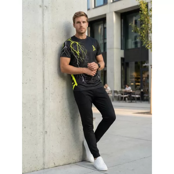  Pánske tričko premium ALTISPORT VOJ/ALM004TR01 ČIERNOŽLTÁ 