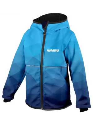 Detská softshellová bunda WAMU MOZAIKA modrá modrá