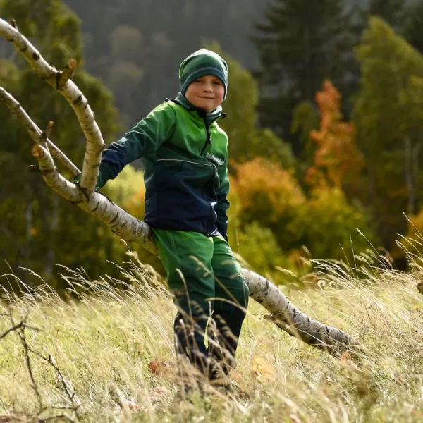  Detská softshellová bunda WAMU MOZAIKA zelená zelená 