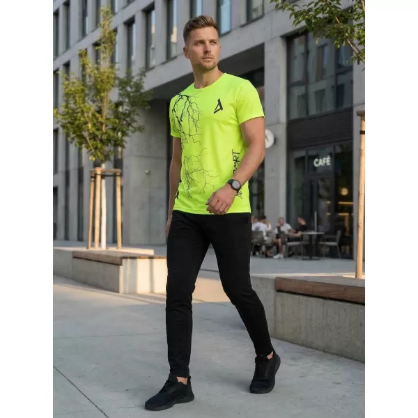 Pánske tričko premium ALTISPORT VOJ/ALM004TR01 NEONOVO žltá 