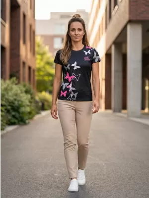 Dámske prémiové funkčné tričko ALTISPORT VOJ/ALW002TR01 ČIERNA RUŽOVÁ