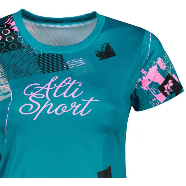  Dámske prémiové funkčné tričko ALTISPORT VOJ/ALW009TR01 BENZÍNOVÁ/SVETLORUŽOVÁ 