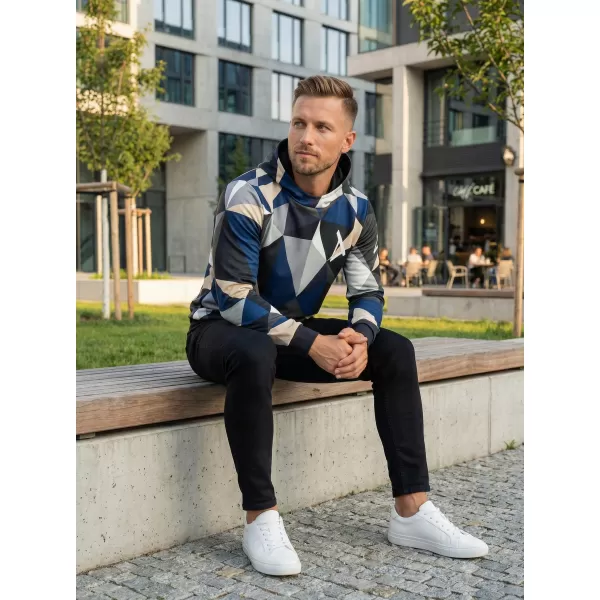  Pánska prémiová mikina ALTISPORT VOJ/ALM007MI01 NÁMORNÍCKA MODRÁ/HNEDÁ 