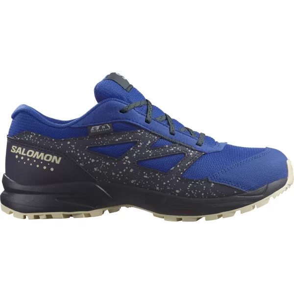  Detská obuv SALOMON OUTWAY CSWP JUNIOR L47377000 LAPISOVÁ MODRÁ/UHLÍK/BIELENÝ PIESOK 